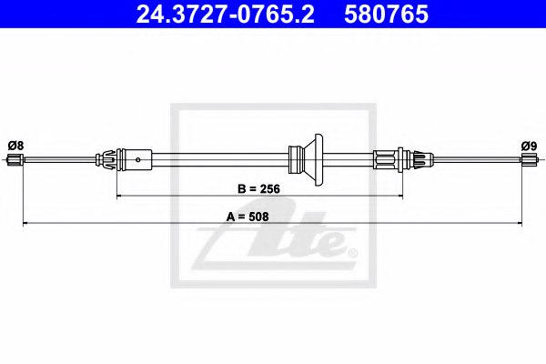 ATE 24.3727-0765.2 Cable, parking brake